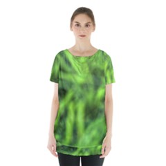 Green Abstract Stars Skirt Hem Sports Top by DimitriosArt