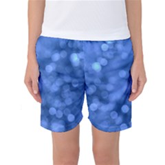 Light Reflections Abstract No5 Blue Women s Basketball Shorts by DimitriosArt