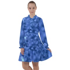 Light Reflections Abstract No5 Blue All Frills Chiffon Dress by DimitriosArt