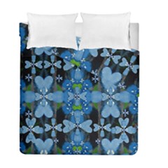 Rare Excotic Blue Flowers In The Forest Of Calm And Peace Duvet Cover Double Side (full/ Double Size) by pepitasart