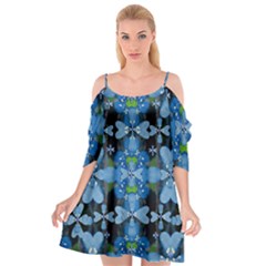 Rare Excotic Blue Flowers In The Forest Of Calm And Peace Cutout Spaghetti Strap Chiffon Dress by pepitasart