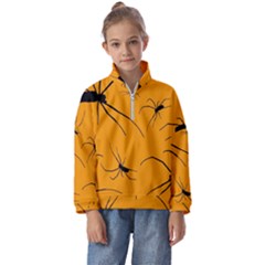 Scary Long Leg Spiders Kids  Half Zip Hoodie by SomethingForEveryone