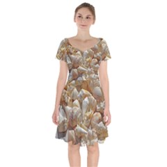 Sea-shells Bg Short Sleeve Bardot Dress by SomethingForEveryone