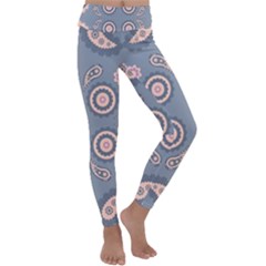 Floral Folk Damask Pattern Fantasy Flowers Floral Geometric Fantasy Kids  Lightweight Velour Classic Yoga Leggings by Eskimos