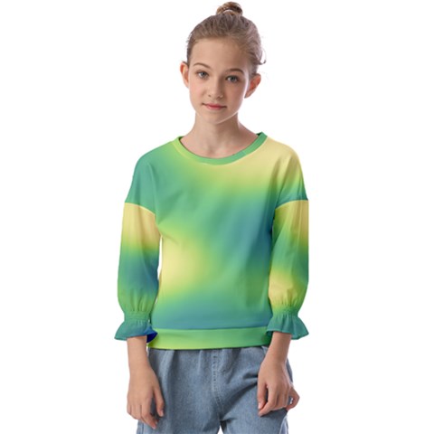 Gradientcolors Kids  Cuff Sleeve Top by Sparkle