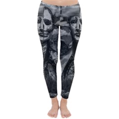 Bw Creepy Fantasy Scene Artwork Classic Winter Leggings by dflcprintsclothing