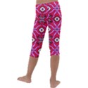 Abstract Illustration With Eyes Kids  Lightweight Velour Capri Leggings  View4