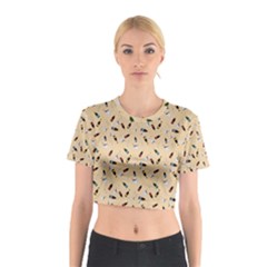 Festive Champagne Cotton Crop Top by SychEva