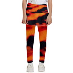 Red  Waves Abstract Series No13 Kids  Skirted Pants