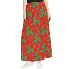 Christmas Trees Maxi Chiffon Skirt by SychEva