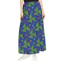 Christmas Trees Maxi Chiffon Skirt by SychEva