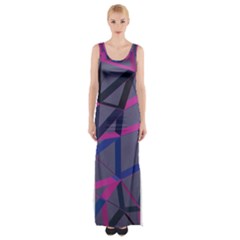 3d Lovely Geo Lines Thigh Split Maxi Dress by Uniqued