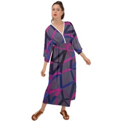 3d Lovely Geo Lines Grecian Style  Maxi Dress by Uniqued