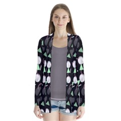 Digital Illusion Drape Collar Cardigan by Sparkle