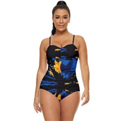 Digital Illusion Retro Full Coverage Swimsuit by Sparkle