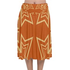 Abstract Pattern Geometric Backgrounds   Velvet Flared Midi Skirt by Eskimos