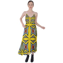 Abstract Pattern Geometric Backgrounds   Tie Back Maxi Dress by Eskimos