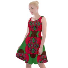 Abstract Pattern Geometric Backgrounds   Knee Length Skater Dress by Eskimos