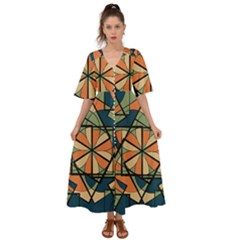 Abstract Pattern Geometric Backgrounds   Kimono Sleeve Boho Dress by Eskimos