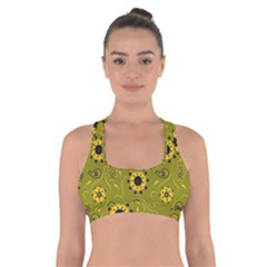 Floral Pattern Paisley Style  Cross Back Sports Bra by Eskimos