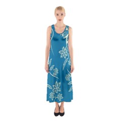 Folk Flowers Print Floral Pattern Ethnic Art Sleeveless Maxi Dress by Eskimos