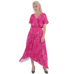 Circle Cross Front Sharkbite Hem Maxi Dress by SychEva