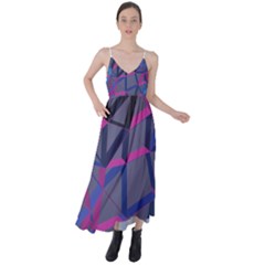 3d Lovely Geo Lines Tie Back Maxi Dress by Uniqued