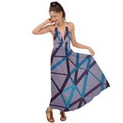 3d Lovely Geo Lines 2 Backless Maxi Beach Dress by Uniqued