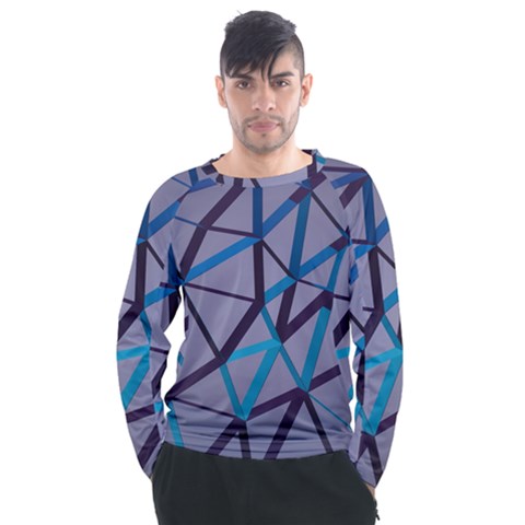 3d Lovely Geo Lines 2 Men s Long Sleeve Raglan Tee by Uniqued