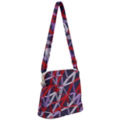 3d Lovely Geo Lines Vii Zipper Messenger Bag by Uniqued