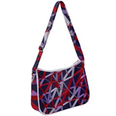 3d Lovely Geo Lines Vii Zip Up Shoulder Bag by Uniqued