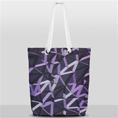 3d Lovely Geo Lines Vi Full Print Rope Handle Tote (small) by Uniqued