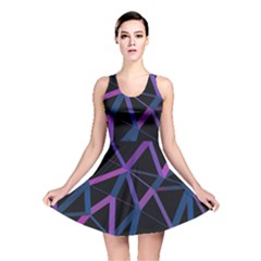 3d Lovely Geo Lines  V Reversible Skater Dress by Uniqued