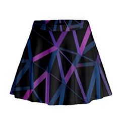 3d Lovely Geo Lines  V Mini Flare Skirt by Uniqued