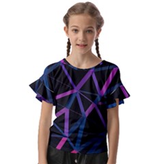 3d Lovely Geo Lines  V Kids  Cut Out Flutter Sleeves by Uniqued