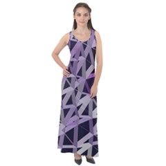 3d Lovely Geo Lines  Iv Sleeveless Velour Maxi Dress by Uniqued