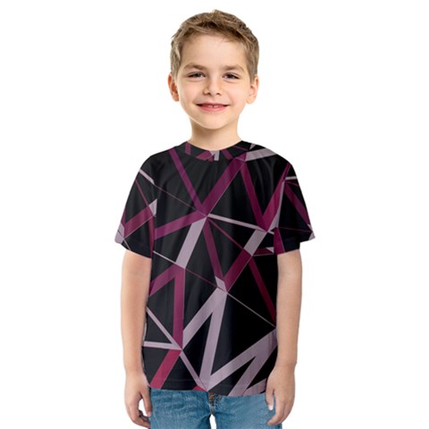 3d Lovely Geo Lines Iii Kids  Sport Mesh Tee by Uniqued