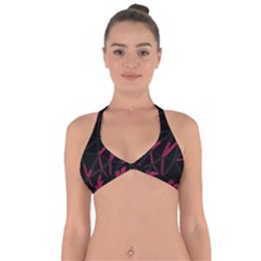 3d Lovely Geo Lines Viii Halter Neck Bikini Top by Uniqued