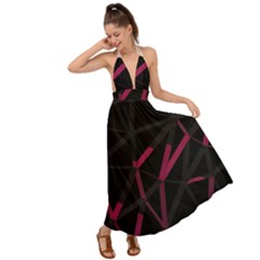 3d Lovely Geo Lines Viii Backless Maxi Beach Dress by Uniqued