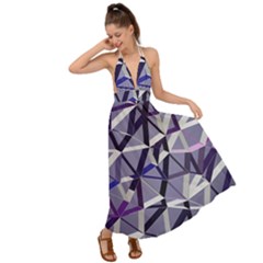 3d Lovely Geo Lines Ix Backless Maxi Beach Dress by Uniqued