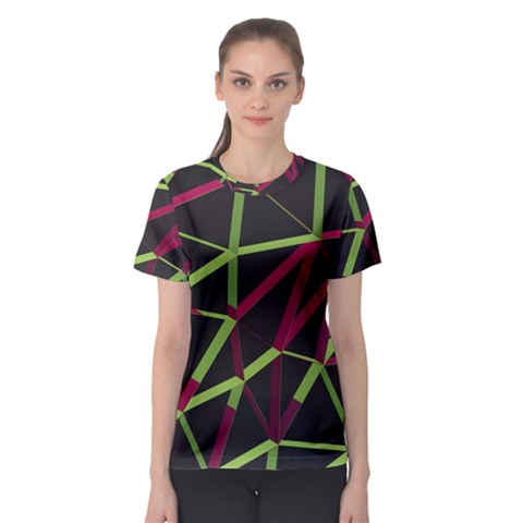 3d Lovely Geo Lines X Women s Sport Mesh Tee by Uniqued