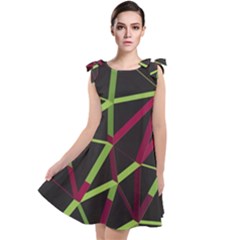 3d Lovely Geo Lines X Tie Up Tunic Dress by Uniqued