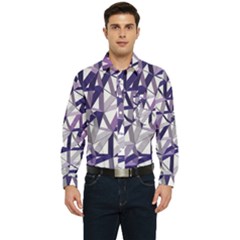 3d Lovely Geo Lines X Men s Long Sleeve Pocket Shirt  by Uniqued