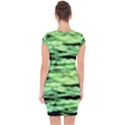 Green  Waves Abstract Series No13 Capsleeve Drawstring Dress  View2