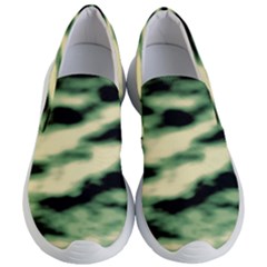 Green  Waves Abstract Series No14 Women s Lightweight Slip Ons by DimitriosArt