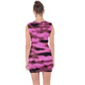 Pink  Waves Abstract Series No1 Lace Up Front Bodycon Dress View2