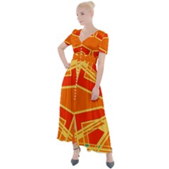 Abstract Pattern Geometric Backgrounds   Button Up Short Sleeve Maxi Dress by Eskimos