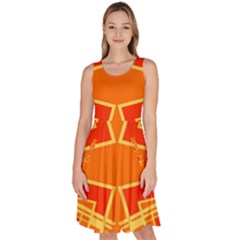 Abstract Pattern Geometric Backgrounds   Knee Length Skater Dress With Pockets by Eskimos