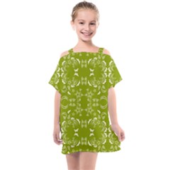 Floral Folk Damask Pattern  Kids  One Piece Chiffon Dress by Eskimos