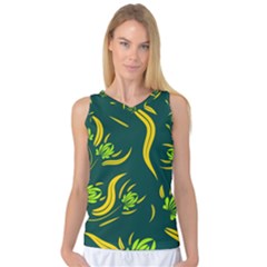 Folk Flowers Print Floral Pattern Ethnic Art Women s Basketball Tank Top by Eskimos